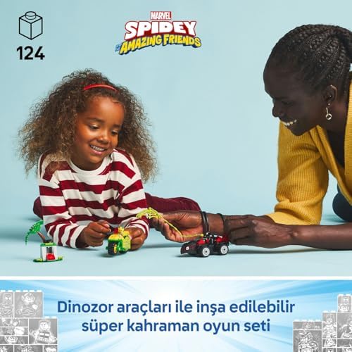 Alternative view of | Spidey ve İnanılmaz Arkadaşları Spin ve Electro Dinozor Aracı Takibi 11198-4 Yaş ve Üzeri Erkek ve Kız Çocuklar için Yaratıcı Oyuncak Yapım Seti (124 Parça)
