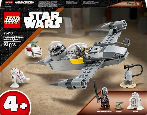 : The Mandalorian Mando ve ’nun N-1 Starfighter’ı 75410-4 Yaş ve Üzeri Çocuklar için Yaratıcı Oyuncak Yapım Seti, Doğum Günü Hediyesi (92 Parça)