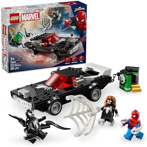 | Örümcek Adam, Venom Arabasına Karşı 76309-7 Yaş ve Üzeri Çocuklar için Araç ve Minifigür İçeren Yaratıcı Oyuncak Yapım Seti, Doğum Günü Hediyesi (254 Parça)