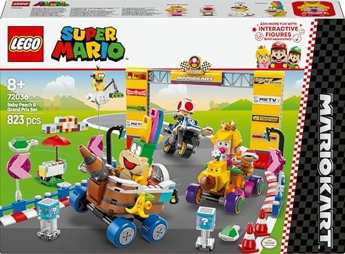 Super Mario: Mario Kart – Baby Peach ve Grand Prix Seti 72036, 8 Yaş ve Üzeri Erkek ve Kız Çocukları ve Oyuncular İçin Yaratıcı Oyuncak Yapım Seti, Eğlenceli Hediye (823 Parça)