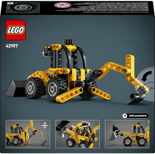 Kazıcı Yükleyici 42197 – 7 Yaş ve Üzeri Kız ve Erkek Çocukları için Arka Kazıcı, Kepçe ve Dengeleyici İçeren Yapım Seti, Hediye Fikri (104 Parça)