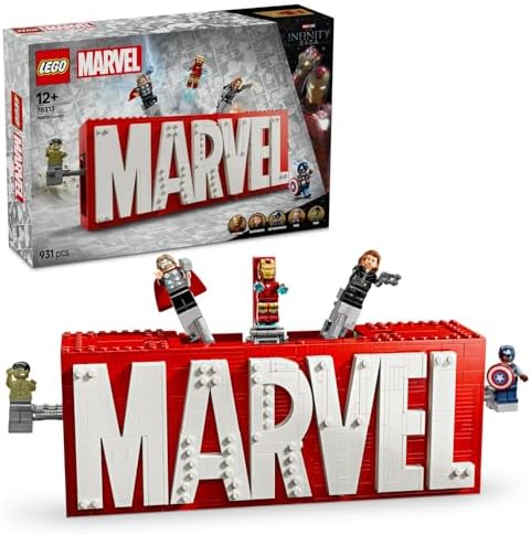 |: MARVEL Logosu ve Minifigürleri 76313 - Süper Kahraman Sevenler için Avengers Karakterleri İçeren Yaratıcı Oyuncak Yapım Seti, Doğum Günü Hediyesi (931 Parça)