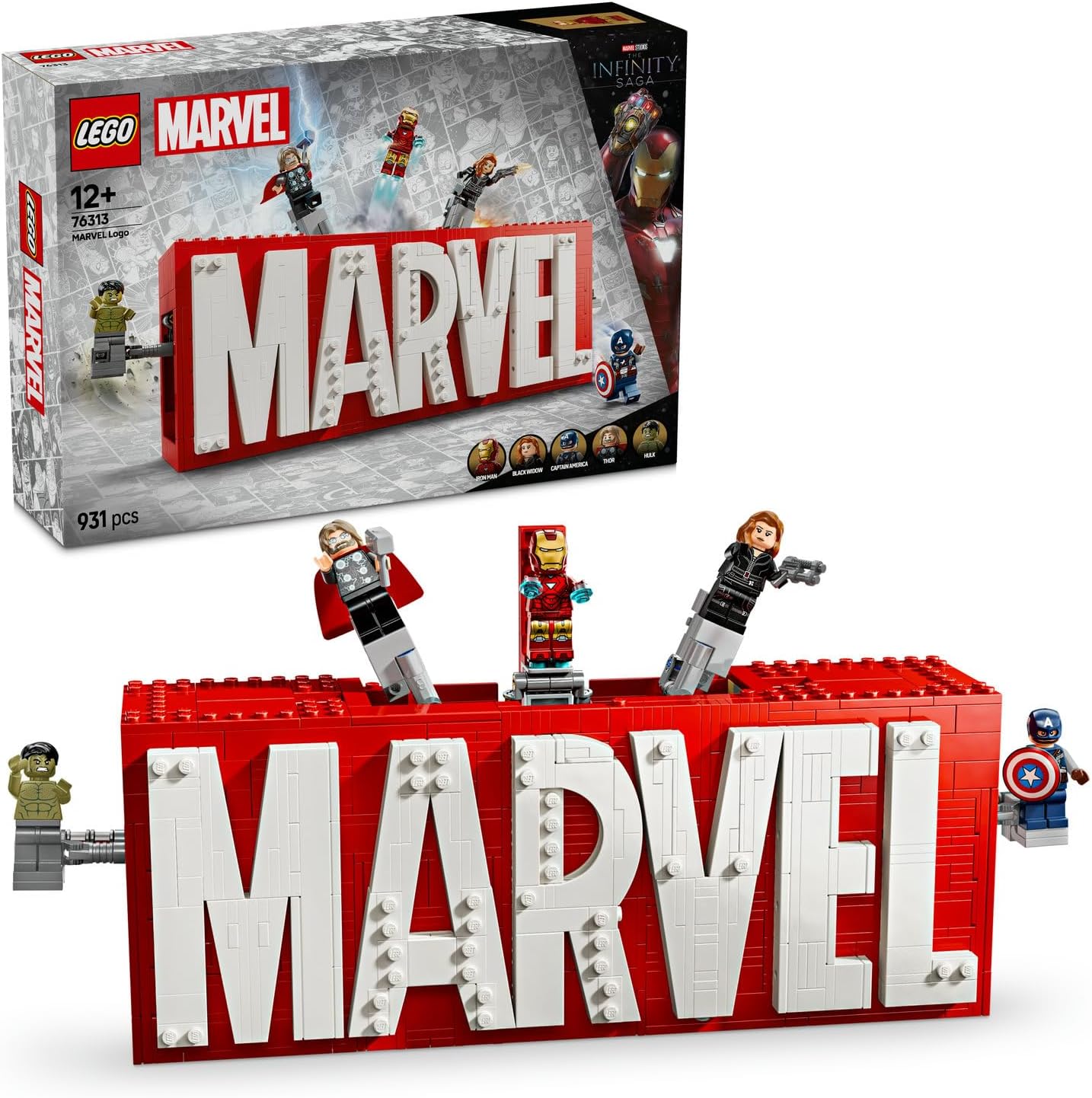 Alternative view of |: MARVEL Logosu ve Minifigürleri 76313 - Süper Kahraman Sevenler için Avengers Karakterleri İçeren Yaratıcı Oyuncak Yapım Seti, Doğum Günü Hediyesi (931 Parça)