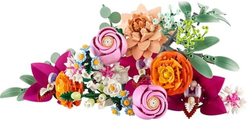 Botanicals Pembe Çiçek Buketi 10342 – Yetişkinler için Gül, Papatya, Orkide, Mürver Çiçeği, Düğün Çiçeği gibi 9 Farklı Çiçek İçeren Çiçek Yapım Seti (749 Parça)