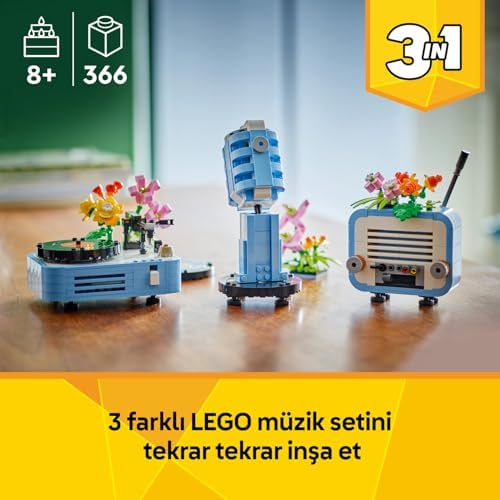 Alternative view of Creator 3’ü 1 Arada Çiçekli Pikap 31172-8 Yaş ve Üzeri Kız ve Erkek Çocuklar için Radyo ve Mikrofona Dönüşebilen Yaratıcı Oyuncak Yapım Seti, Müzik Oyuncakları Yaratıcı Hediye Fikri (366 Parça)