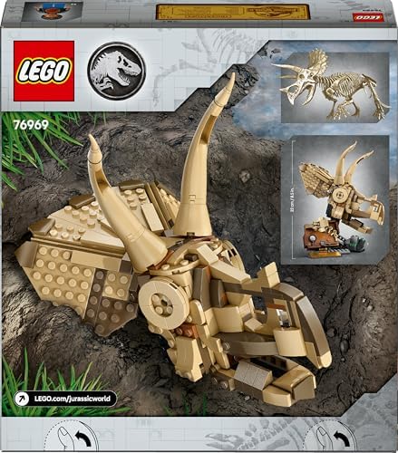 Alternative view of World Dinozor Fosilleri: Triceratops Kafatası Modeli 76969; 9 Yaş Üzeri Çocuklar için Hareket Ettirilebilir Uzuvlar ve Sergileme Standına Sahip Dinozor Oyuncağı, Hediye Fikri (468 Parça)