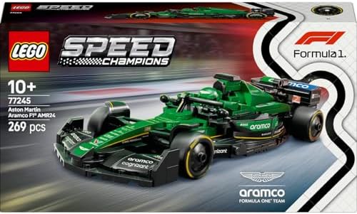 Speed Champions Martin Aramco F1 AMR24 Yarış Arabası 77245 – 10 Yaş ve Üzeri için Koleksiyonluk Sürücü Minifigürü İçeren Yapım ve Sergileme Seti, Babalar Günü Hediyesi (269 Parça)