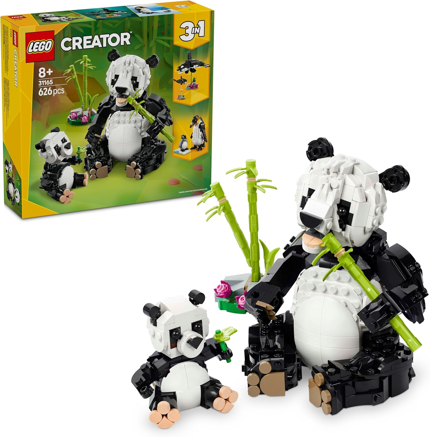 Creator 3’ü 1 Arada Vahşi Hayvanlar: Ailesi 31165-8 Yaş ve Üzeri Çocuklar için Orka veya Penguene Dönüşen Oyuncak Yapım Seti, Doğum Günü Hediyesi (626 Parça)