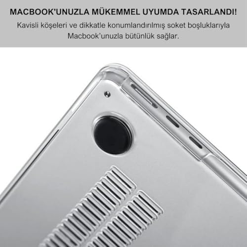 MacBook Pro 13 inç 2020-2022 M1-M2 Çip ile Uyumlu Şeffaf Dayanıklı Koruyucu Kılıf, Ultra İnce Kabuk Koruma Sert Kapak A1706 A1708 A1989 A2159 A2251 A2289 A2338 (Şeffaf)