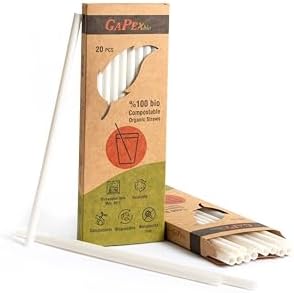 Alternative view of Naturel (%100 bitki bazlı), Tekrar Kullanılabilir, Kompostlanabilir, Biyoçözünür (doğada çözünebilir) Pipet (20, Naturel)