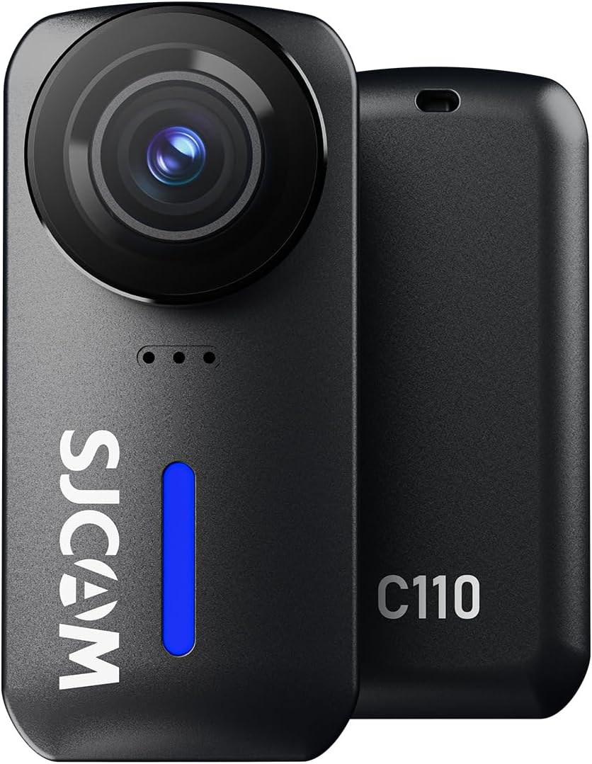 C110 4K EIS WiFi f2.0 15MP 125° IP65 30 Metre Su Geçirmez Mini Aksiyon Kamerası Siyah