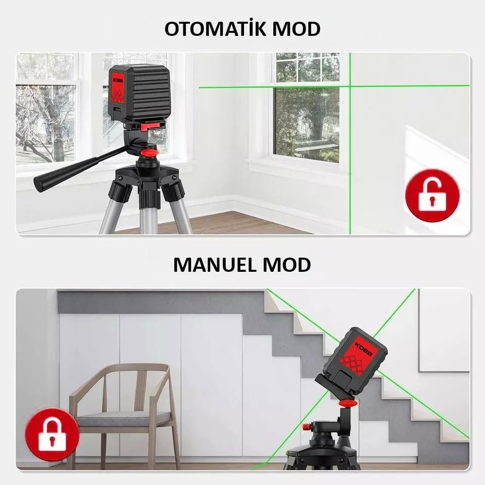 Alternative view of KBL90G 30 Metre Profesyonel Yatay ve Dikey Otomatik Hizalamalı Yeşil Çapraz Çizgi Lazer Distomat