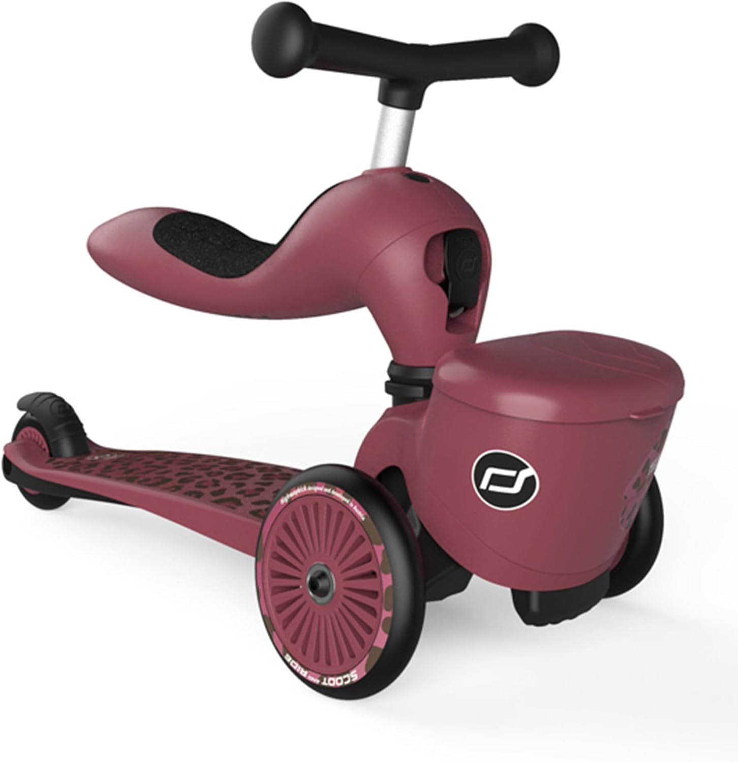 & Ride Highwaykick 1 Lifestyle Kickboard, Oturaklı ve Saklama Kutulu Çocuk Scooter'ı, 2'si 1 Arada Tekerlek, 1 2 Yaşından İtibaren Gidon, Yüksekliği Ayarlanabilir, Aletsiz, Wildcat