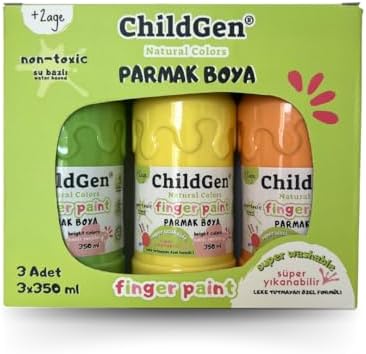 Alternative view of Süper Yıkanabilir 3'lü Parmak Boya Seti (3X350ML) (TURUNCU-SARI-YEŞİL)