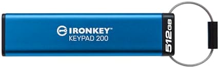 IronKey Tuş Takımı 200 Tip -A Donanım şifreli USB Sürücü FIPS 140-3 Seviye 3 XTS-AES 256-bit Donanım Şifrelemeli (Destekleniyor) - IKKP200/512GB
