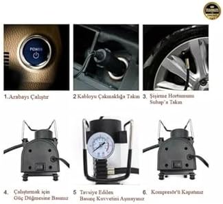 Vectra C 2006 ile Uyumlu Yeni Hava Kompresörü Lastik Şişirme Pompası Metal