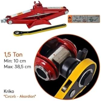 Yumurta Kasa 1996-2000 ile Uyumlu 1.5 Ton Kapasiteli Evrensel Makaslı Oto Kriko