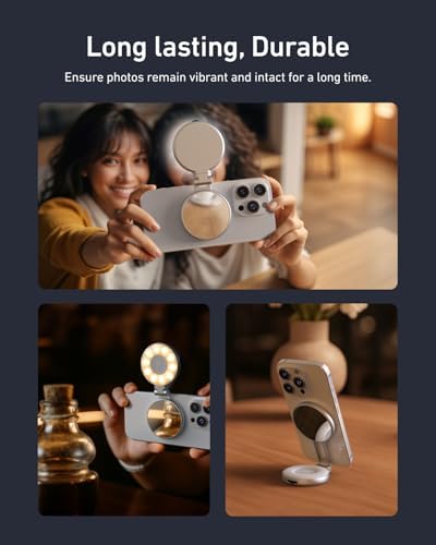 ° Manyetik halka cep telefonu, 3 ışık modlu halka ışık, Mag Safe ile uyumlu, LED selfie halka ışığı, selfies/fotoğrafçılık/yakınlaştırma çağrıları/video konferans için