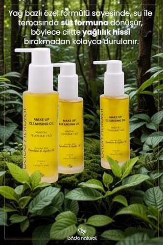 Bade Natural Makyaj Temizleme Yağı Jojoba ve Skualan İçerikli%100 Doğal ve Vegan 100 ml
