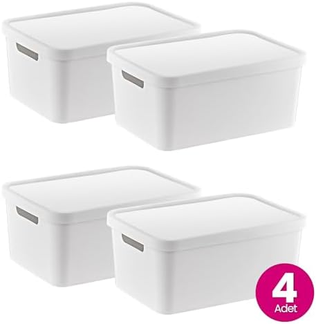 Alternative view of 4'Lü Set Stafi Çok Amaçlı Kapaklı Kutu Beyaz 4,5 LT