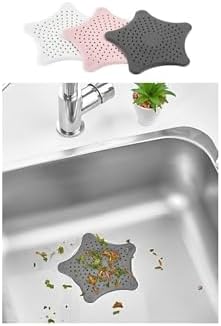 Vantuzlu Silikon Kaymaz Yıldız Lavabo Ve Küvet Süzgeci Yıldız Süzgeç Pembe Renk SEA114P