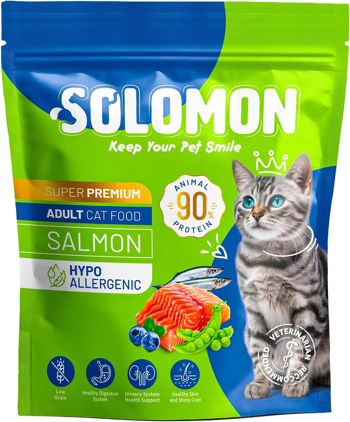 Alternative view of Yetişkin Somon'lu Süper Premium 1,5 Kg Somonlu Kedi Maması - Hipoalerjenik - Düşük Tahıllı - Yüksek Hayvansal Protein Oranlı - Tüy Dökülme Engelleyici - Kolay Sindirilebilir - Kuru Kedi Maması