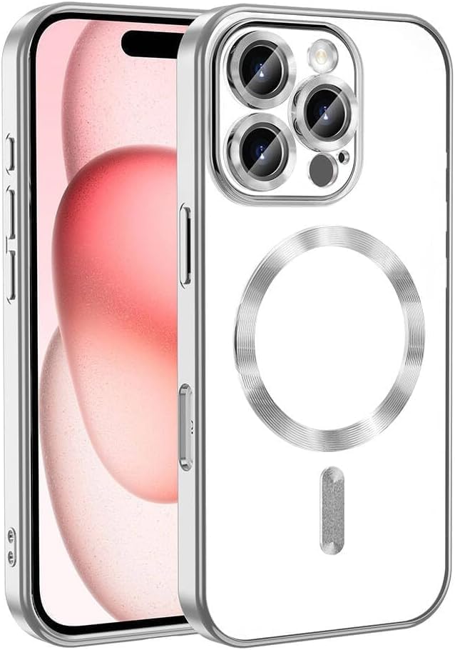 Alternative view of & AKSESUAR 16 Pro için ile Uyumlu Arka Kısmı Parlak Şeffaf Yapıya Sahip Kenarları Silikon Yapılı Güçlendirilmiş Mıknatıslı Kamera Lens Koruyuculu Kablosuz Şarj
