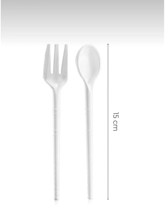 Alternative view of 1260 ml 3 Katlı 6 Bölmeli BPA'sız PP Plastik Sefer Taşıma ve Beslenme Çantası, Kilitli Bento Lunch Box, Mikrodalgaya Uygun, Çatal ve Kaşık Dahil (Krem)