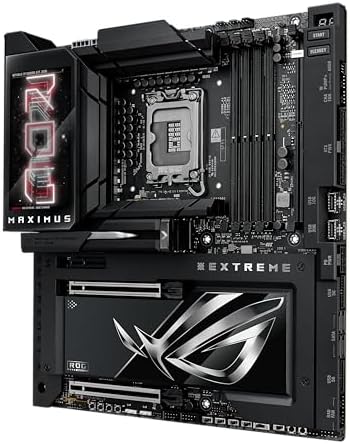Alternative view of ROG MAXIMUS Z890 EXTREME Intel Z890 LGA1851 DDR5 9200 HDMI 2xThunderbolt 5 6x M2 USB3.2 WiFi 7 + BT AURA RGB 10Gbit + 2.5Gbit LAN ATX 24+1+2+2 Güç Aşamaları, Thunderbolt 5, 5" LCD Ekran Anakart