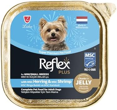 Reflex Plus Chunks in Jelly Ringa Balıklı ve Karidesli Mini ve Küçük Irklar Yetişkin Köpek Maması 85 Gr
