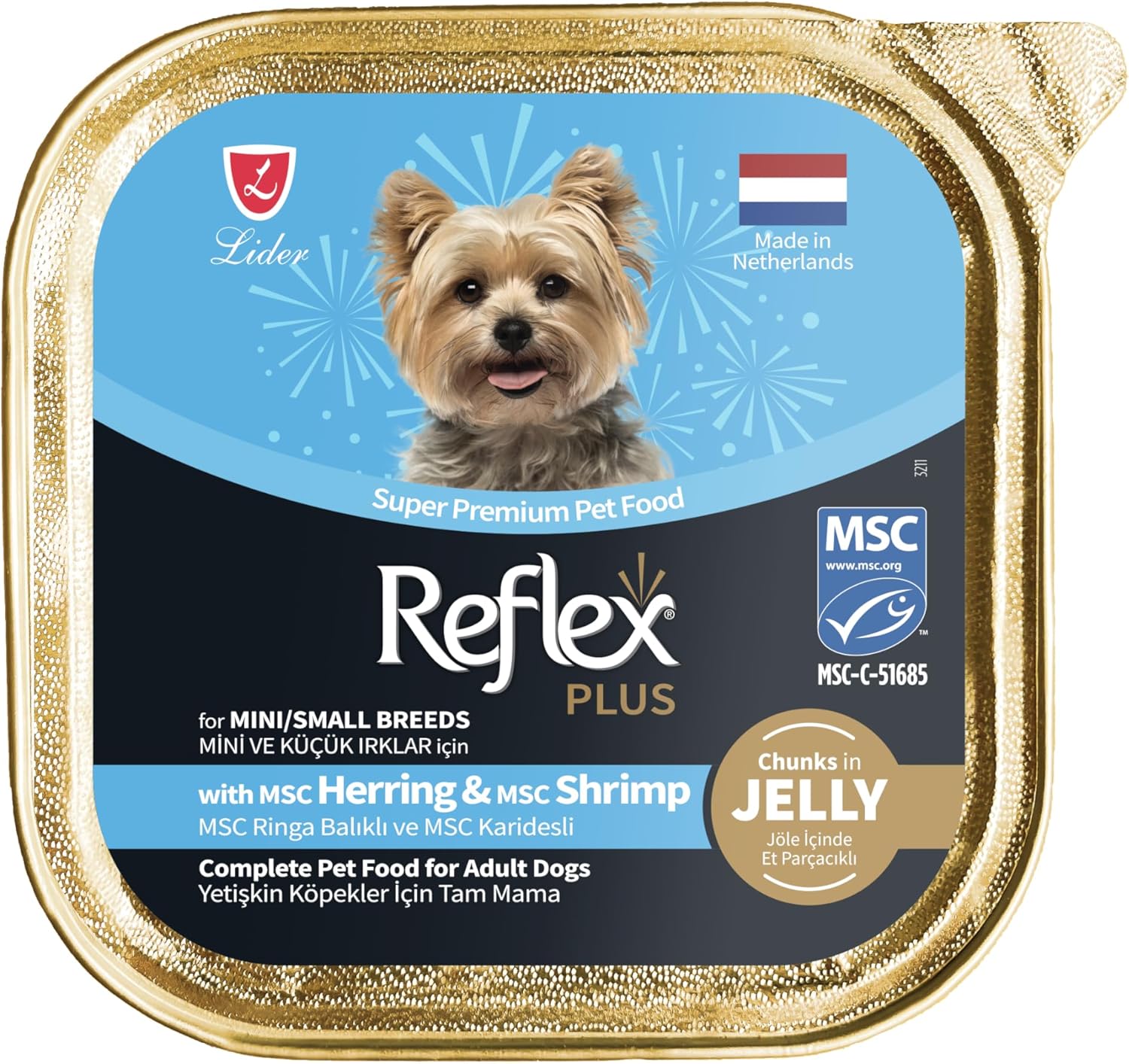 Alternative view of Reflex Plus Chunks in Jelly Ringa Balıklı ve Karidesli Mini ve Küçük Irklar Yetişkin Köpek Maması 85 Gr