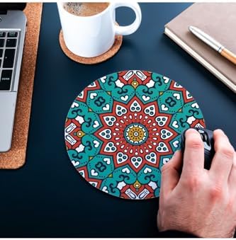 Alternative view of Renkli Mandala Tasarımlı Yuvarlak Mouse Pad 20 x 20 cm