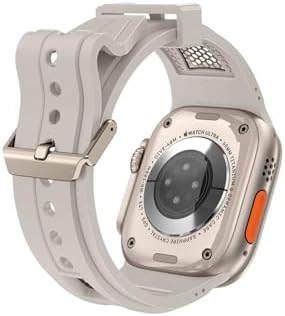 Alternative view of Ultra İle Uyumlu 49mm KRD, 117 Hava Alabilen Metal Süslemeli Desenli Silikon Kordon