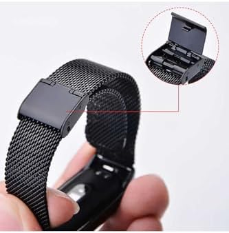 Alternative view of - Akıllı Saat Kordonu – Mi Band 3 ile Uyumlu Metal Kayış | Manyetik Klipsli Milanese Loop Tasarım | Altın Renkli Paslanmaz Çelik Gövde | Terlemeye Dayanıklı - Rose