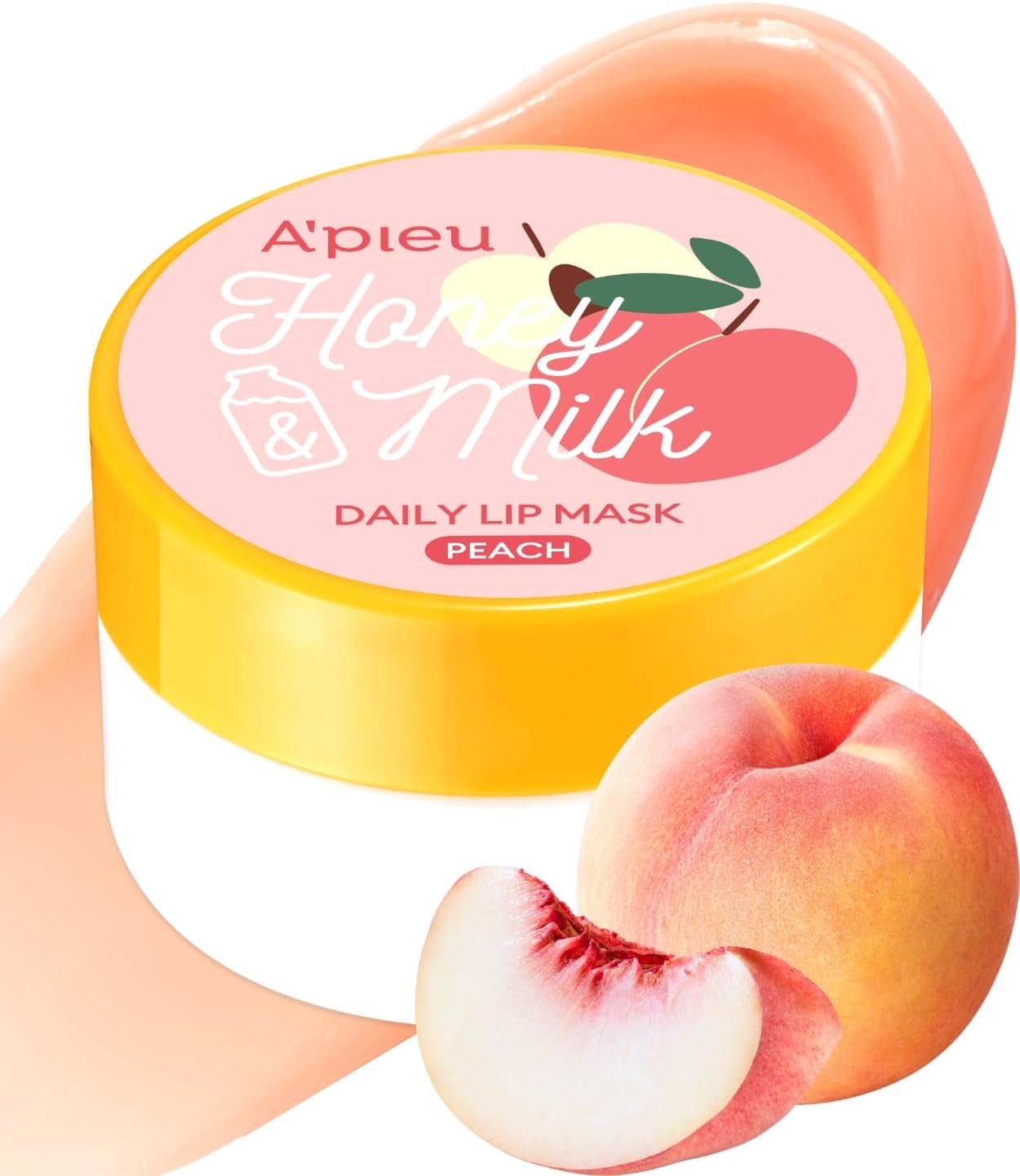 Bal ve Süt Özlü Besleyici Nemlendirici Dudak Maskesi A'PIEU ve Daily Lip Mask, Peach
