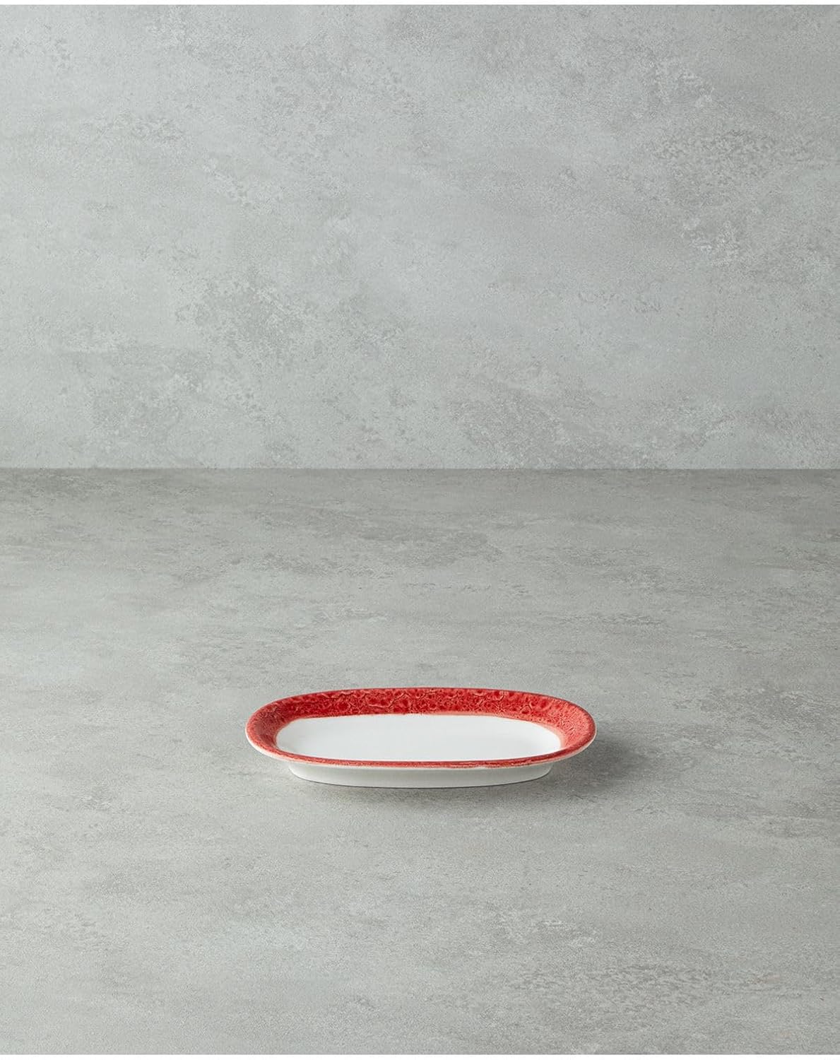 Larry Porselen Kayık Tabak 19 Cm Kırmızı