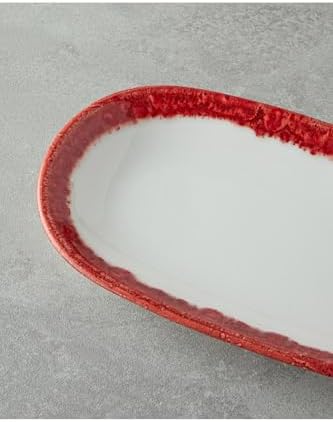 Larry Porselen Kayık Tabak 24 Cm Kırmızı