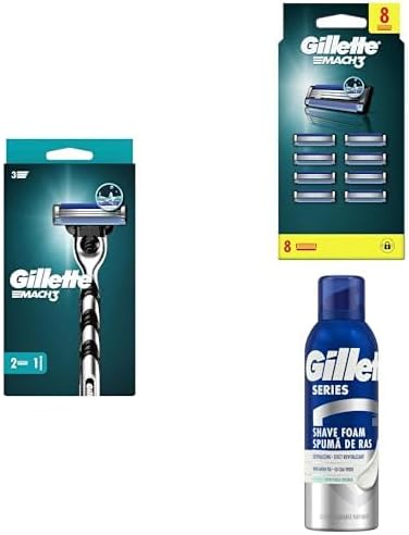 Mach3 Tıraş Makinesi + Yedek Tıraş Bıçağı 8'Li + 2'Li Tıraş Köpüğü Hassas 250 ml x 2