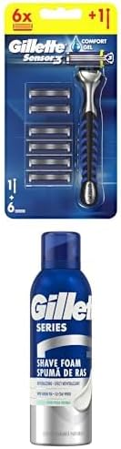 Sensor Makinesi + 6 Yedek Tıraş Bıçağı + Gilette 300 Ml Tıraş Köpük