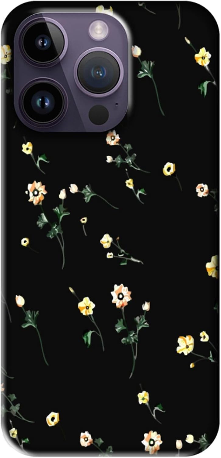 Alternative view of 14 Pro Çiçekli Siyah Telefon Kılıfı