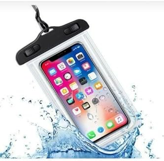 Su Geçirmez Telefon Kılıfı - Uyumluluk, Dokunmatik Şeffaf Ekran, Deniz ve Havuz Kullanımına Uygun Boyun Askılı Kılıf - Siyah
