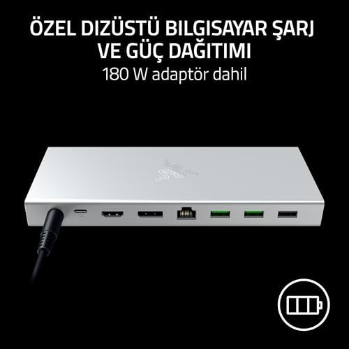 Alternative view of USB 4 - Oyun ve Üretkenlik için 14 Bağlantı Noktalı Yüksek Hızlı - Çift Ekran Desteği, Cihaz Şarjı (3x USB-C, 5x USB-A, HDMI, DisplayPort, Gigabit Ethernet) Beyaz