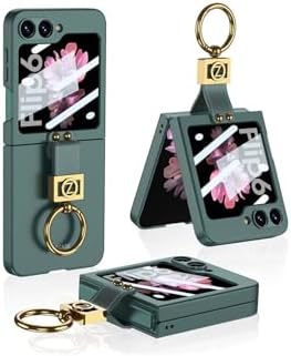 Galaxy Z Flip 6 Kılıf Z Harfli Yüzüklü Kıpta Kapak-Koyu Yeşil
