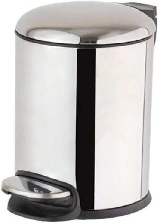 Pedallı Parlak Nikel Çöp Kovası 5 Lt / 310X230X205 Mm