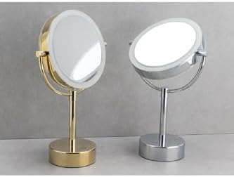 5 X Krom Masa Üstü Büyüteçli Makyaj Aynası Krom Renk 390X150X125 Mm