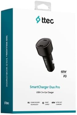 Alternative view of SmartCharger Duo PD 60W Araç Hızlı Şarj Aleti USB-C+USB-C Siyah