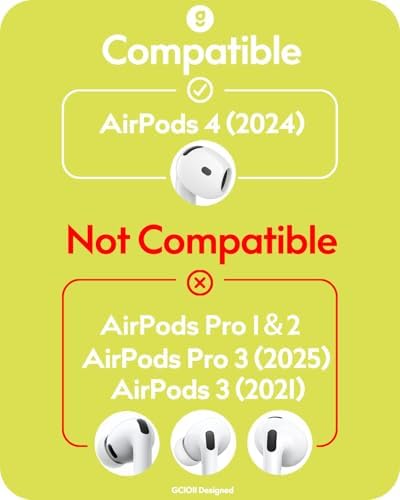 Gcioii AirPods için 3 Çift Kulak Ucu 4 Gürültü Önleyici Kulaklık Kapağı [Saklama Çantası eklendi] Kaymayan Aksesuarlar AirPods 4. Nesil (Yarı Saydam) ile Uyumlu