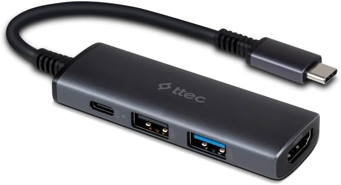 Alternative view of 4 Girişli USB-C Hub/Çoklayıcı USB-C 100W PD 3.0 + 4K HDMI + USB-A 3.2 + USB-A 2.0 (MacBook Uyumlu)