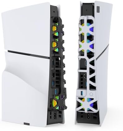 Alternative view of PS5 Slim Uyumlu Soğutucu Led Işıklı Sessiz Fan 4000RPM USB 3.0 Radyatör Isı Emici Üç fanlı SİYAH