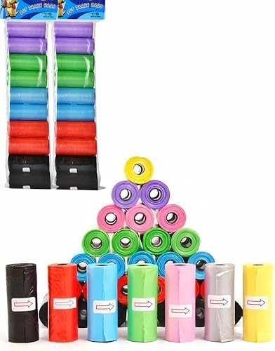 20 Rulo (300 Adet) Renkli Köpek ve Kedi Kaka Poşeti | Dayanıklı Atık ve Çöp Torbası, Taşınabilir Poop Bag Set
